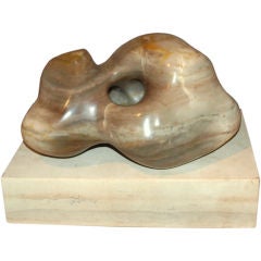 Original Hand Carved Abstract Alabaster Sculpture