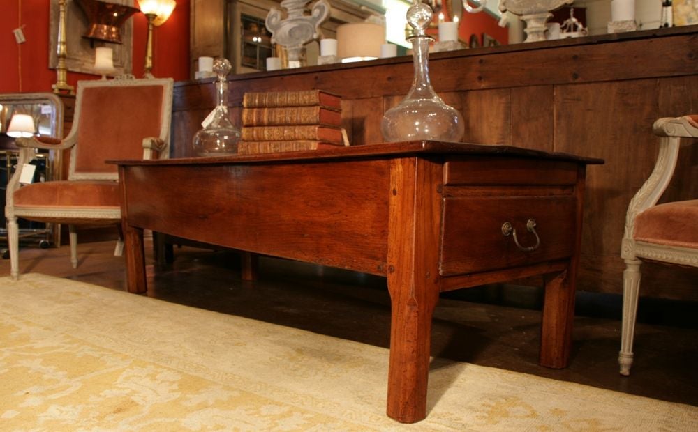 French Antique Cherry Wood Coffee Table 4
