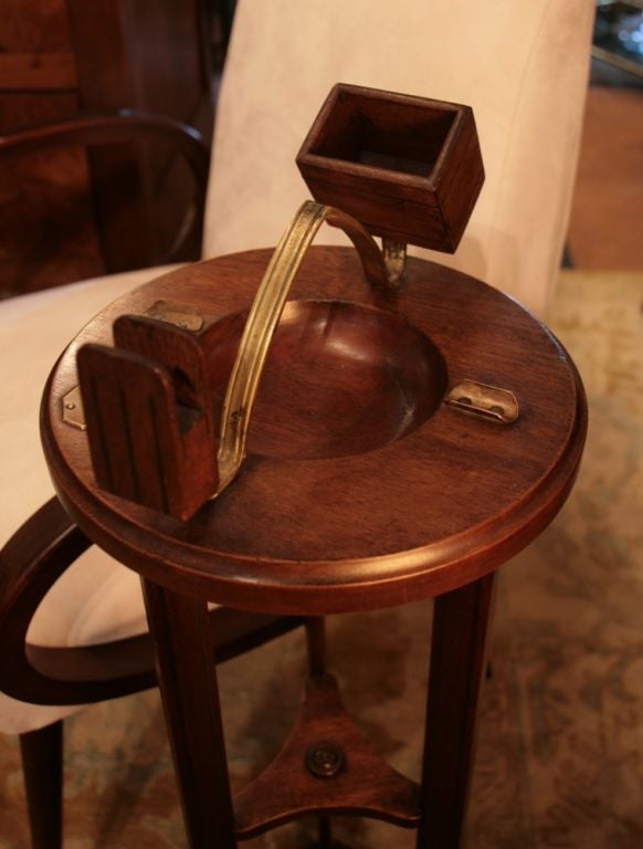 Pair of English Solid Mahogany Cigar Stands
