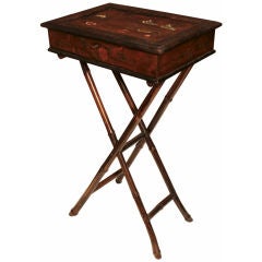 Antique French Napoleon III Bamboo Sewing Table