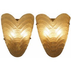 Pair of  Art Deco Italian Murano Glass Sconces
