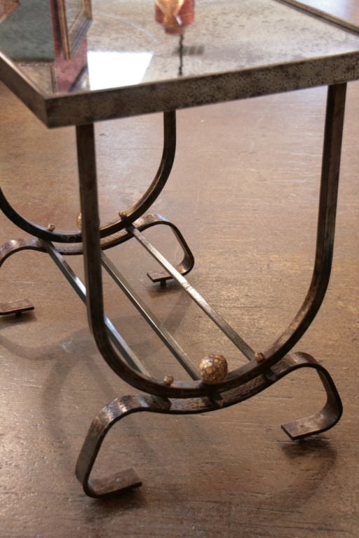 French Art Deco Side Table in the Style of Poillerat