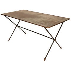 French Art Deco Period Brass and Iron Coffee