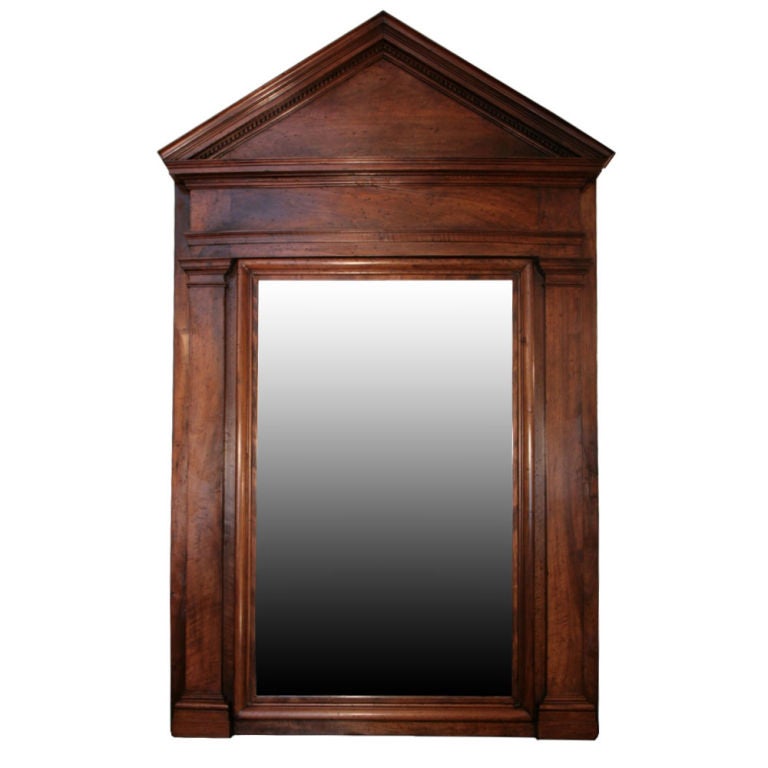 French Directoire Period Solid Walnut Mirror