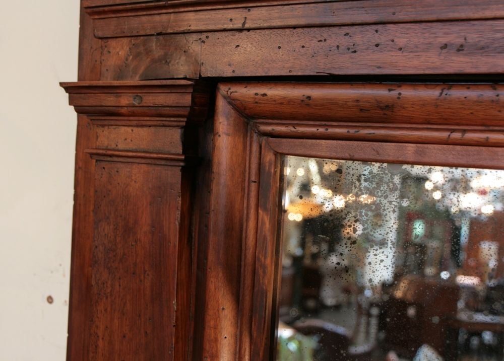 French Directoire Period Solid Walnut Mirror 2