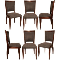 Set of Six French Art Deco Period Dining Chairs