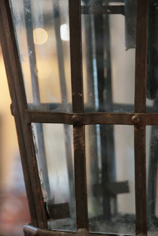 Pair of French Antique Forged Iron Lanterns 2