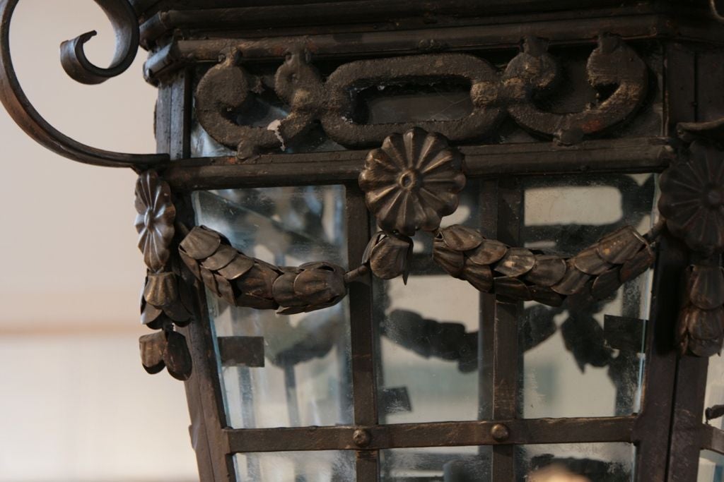 Pair of French Antique Forged Iron Lanterns 4