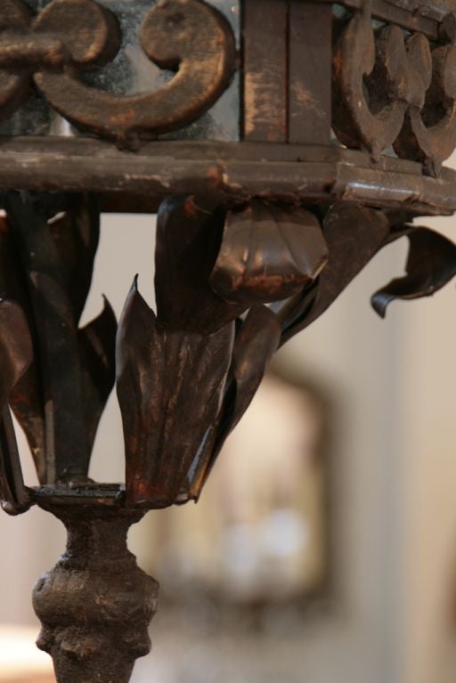 Pair of French Antique Forged Iron Lanterns 7