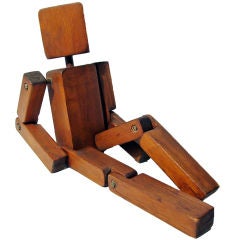 ENGLISH 1960'S ARTICULATED WOODEN PUPPET SCULPTURE