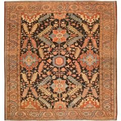 Antique Square Heriz Serapi Persian Carpet