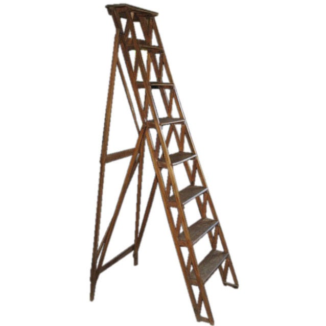 Vintage Architectural Ladder for Bibliotheque