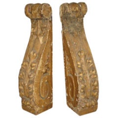 Antique Gilded Corbels, France, 18th Century
