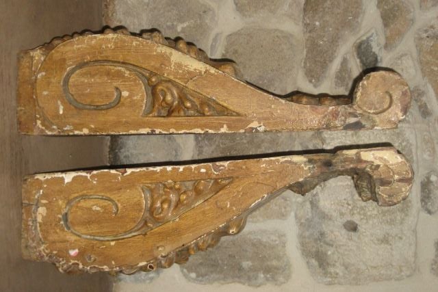 French Vintage Gilded Corbels, France, 18th Century