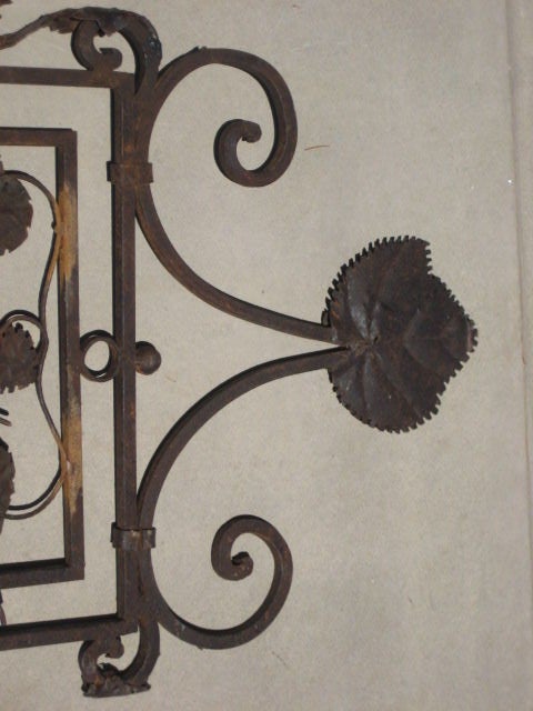 Iron Lantern Panel with Grapevine Detail For Sale