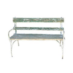 Green Slatted Garden Bench 9