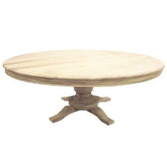 Large Round Oak Pedestal Table