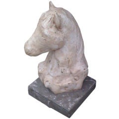 Vintage Sculptural Head of a Polo Pony