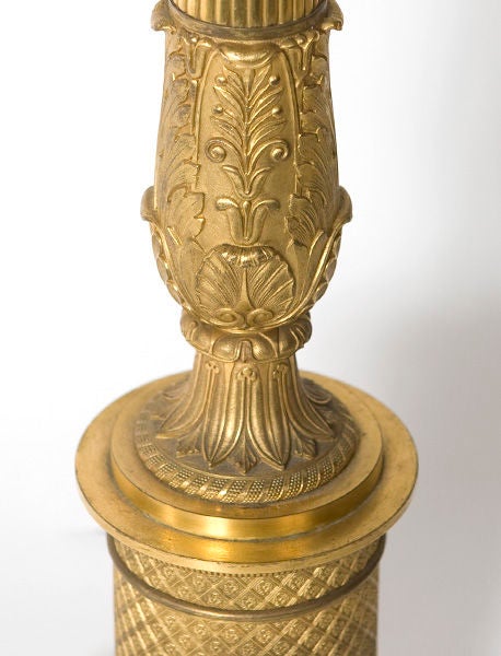 19th Century Gilt Bronze Candelabrum Lamp For Sale