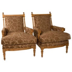 Pair of Louis XVI Style Bergeres 12