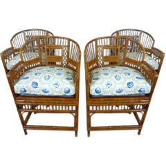 Set of 4 Bamboo Arm Chairs