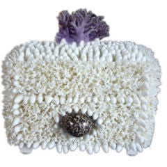 A Lace Coral Box with Purple Coral Finial