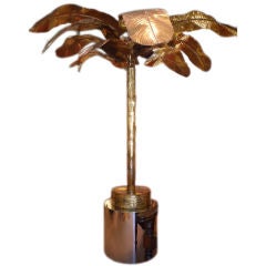 Brass Banana Palm Tree on Stainless Base
