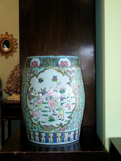 Pair of Famille Rose Garden Seats