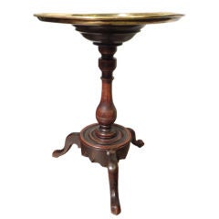 Antique An 18th Century English Brass and Walnut Kettle Stand