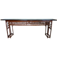 Antique 19th C. Chinese Bamboo Altar or Console Table