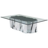 Rare Paul Evans Faceted Stainless Steel Coffee Table