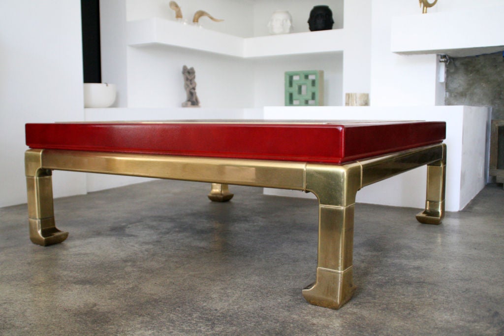 Mid-20th Century Mastercraft Brass Coffee Table For Sale