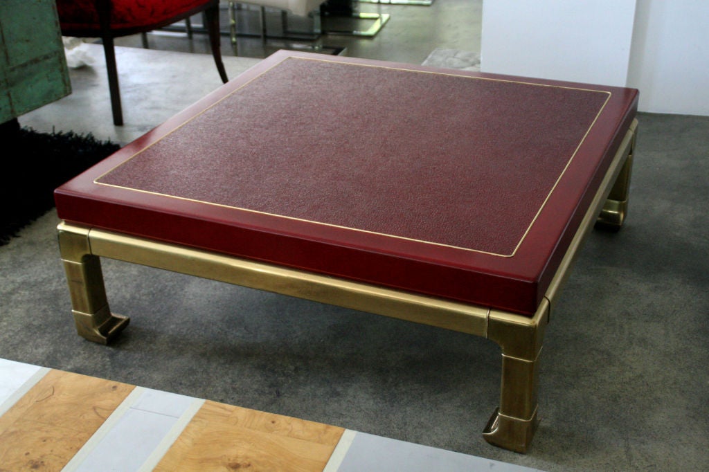 American Mastercraft Brass Coffee Table For Sale