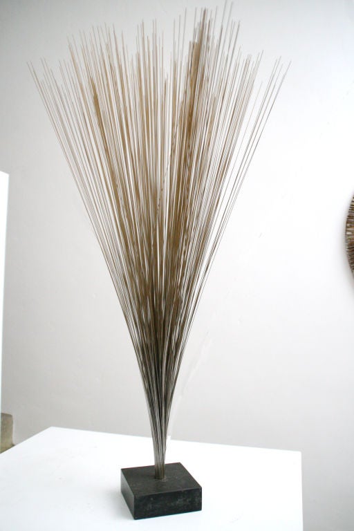 Incredible early works of Harry Bertoia, USA 1960's, the iconic spray sculpture with graceful long bronze wires gathered into a thick slate 6