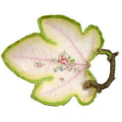 A Chelsea Porcelain Grape Leaf Dish