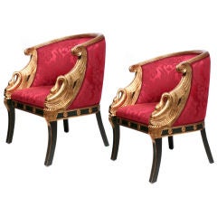 A Pair of Second Empire Fauteuil-Gondole, France