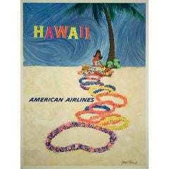 Hawaii American Airlines, lithograph poster, USA, 1960s