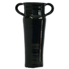 Vintage Mid Century Tall Black Vase