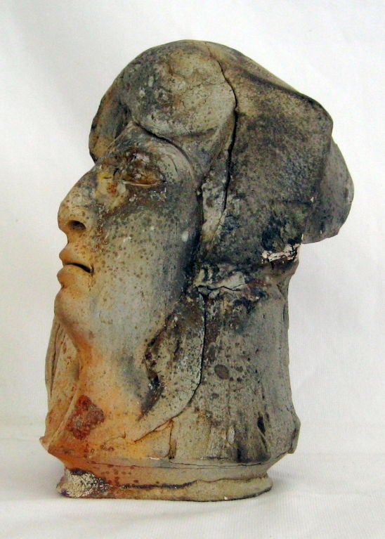 Expressive Ceramic Head Sculpture