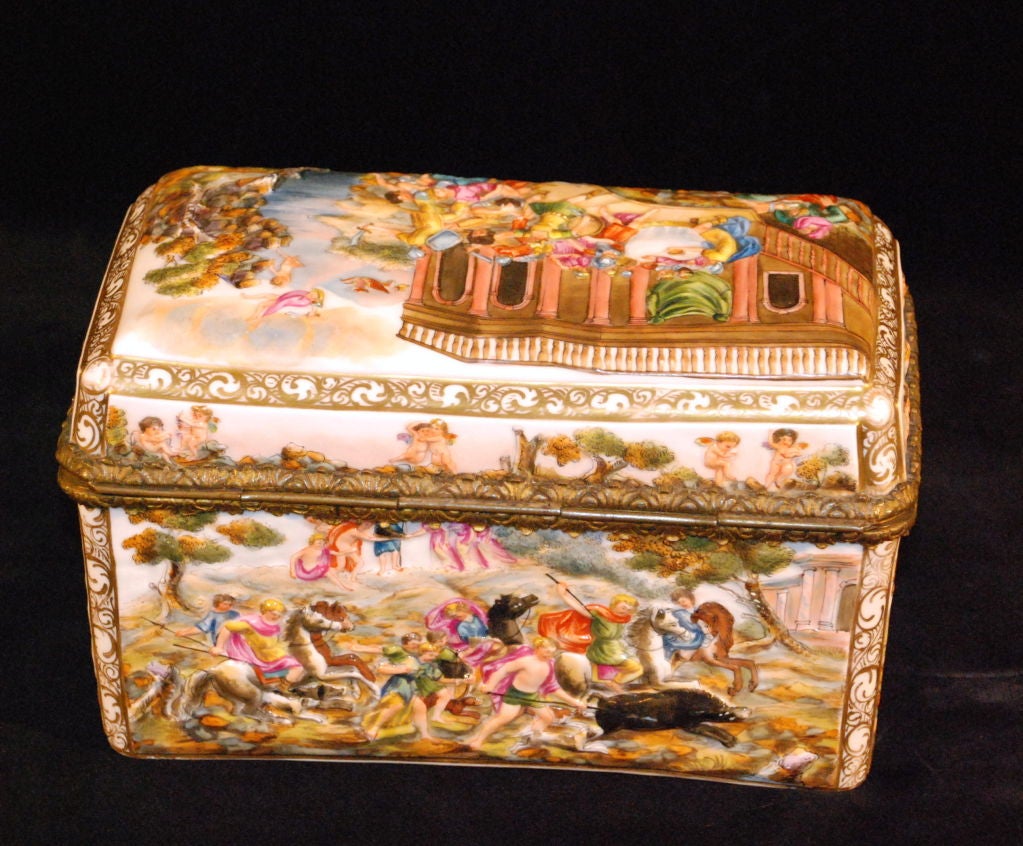 Porcelain Antique Capo di monte Box