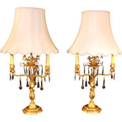 Antique French Ormulu Candelabra Lamps