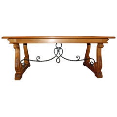 Antique Mediterranean Design Trestle Table