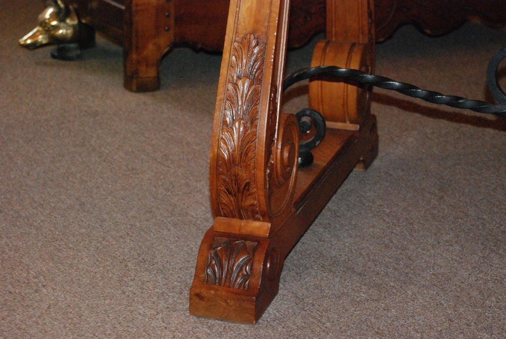 Antique Mediterranean Design Trestle Table