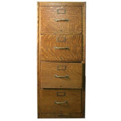 Freestanding Oak File Cabinet