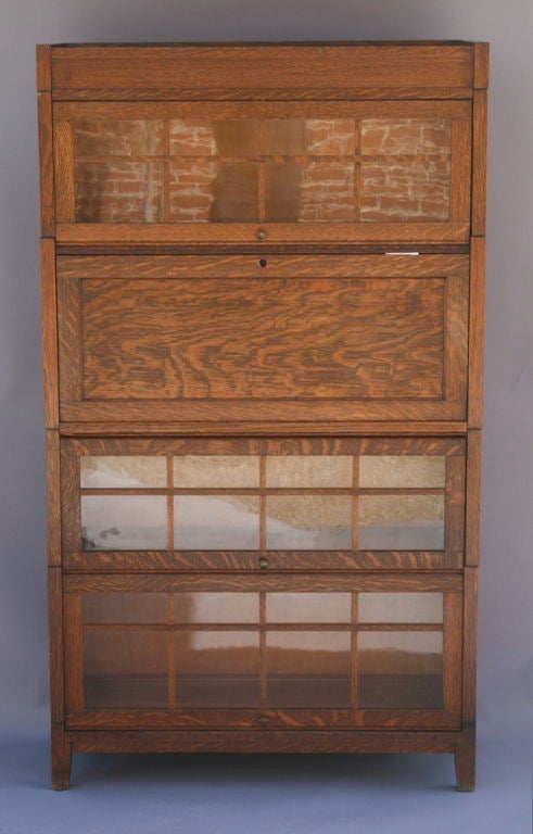 American Arts & Crafts Secretary w/Stacking Lawyer's Bookshelves