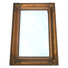 Antique Small Gilded Rectangle Mirror, c.1910
