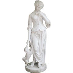Carved Marble  Garden Statue of Love and Fidelity