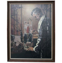 Vintage Oil on Canvas of a Chemist