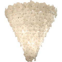 Large Petal flower blown glass components ceiling light