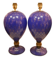 Pair of Murano " Veronese" vase shaped table lights